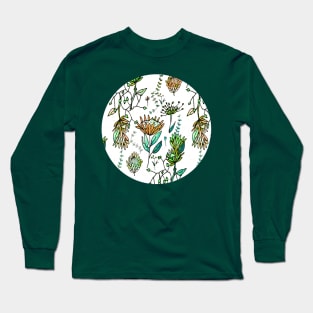 Protea Flower Orange Long Sleeve T-Shirt